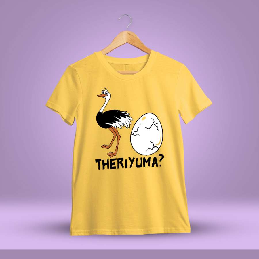 Ostrich Mutta Theriyuma Yellow T-Shirt