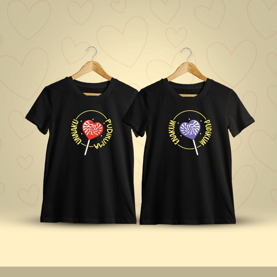 Unaku Pudikuma Enakum Pudikum Tamil Couple T-Shirt